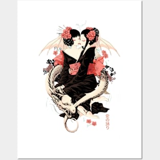 Two Geishas Kissing Graphic T-Shirt 23 Posters and Art